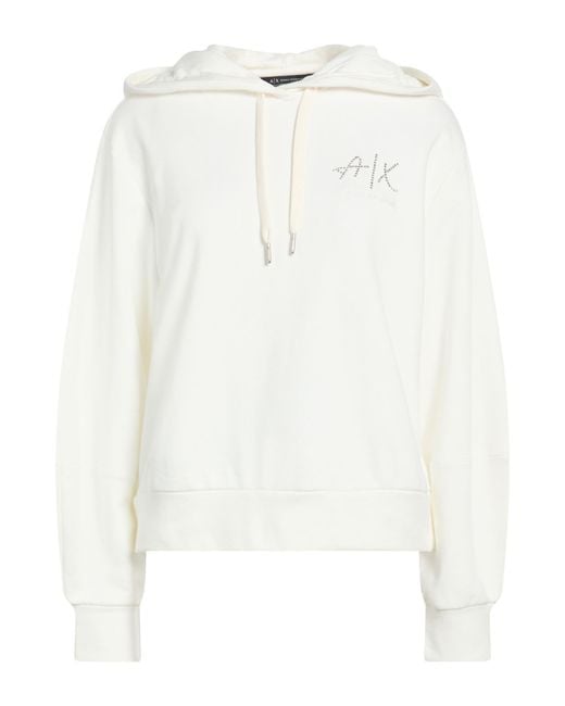 ARMANI EXCHANGE White Sweatshirt Cotton, Elastane