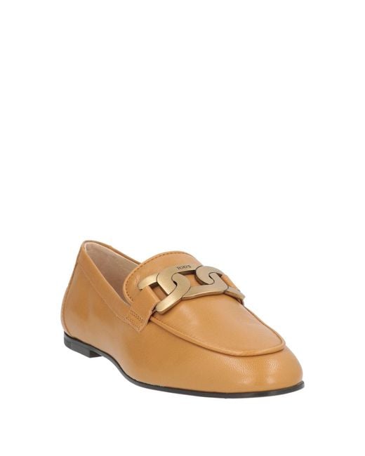 Tod's Natural Tan Loafers Soft Leather