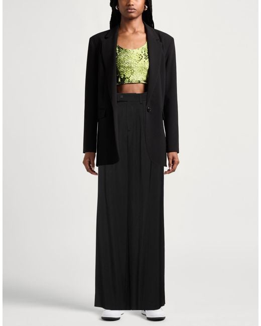 Amiri Black High-Waisted Viscose Wide-Leg Pants