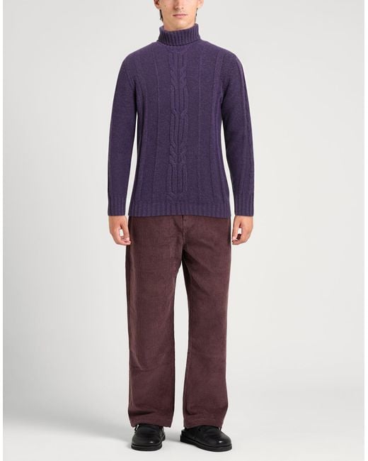 Alpha Studio Purple Turtleneck for men