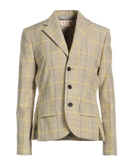 Marni Natural Blazer Virgin Wool, Polyester