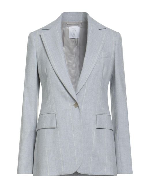 Eleventy Women's Gray Platinum Sky Blazer Wool