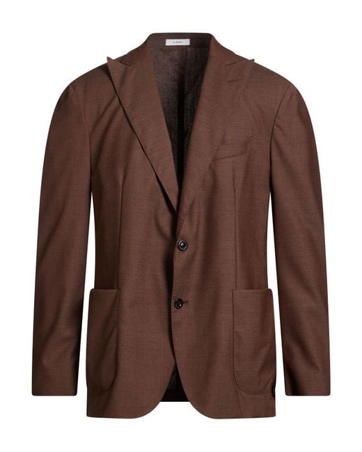 Boglioli Brown Blazer Virgin Wool, Silk for men