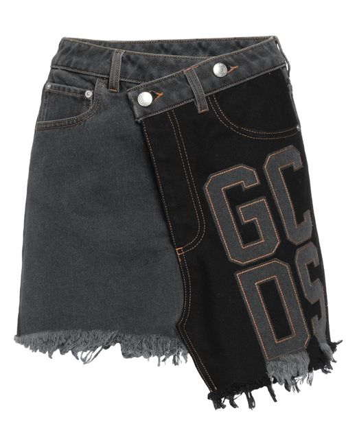 Gcds Black Denim Skirt