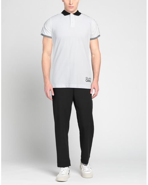 Class Roberto Cavalli White Polo Shirt for men