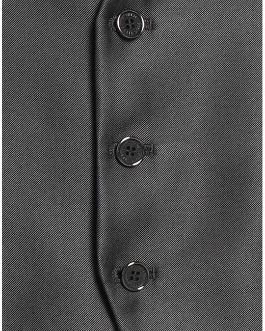 Carlo Pignatelli Black Charcoal Tailored Vest Virgin Wool, Viscose for men