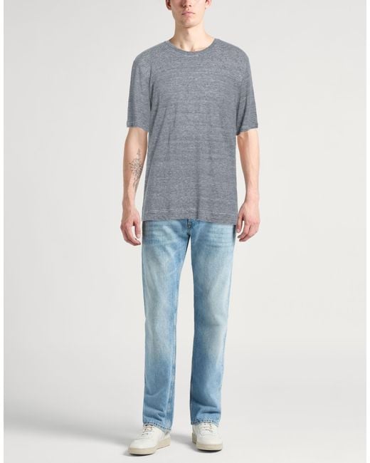 Fedeli Gray T-Shirt Linen for men