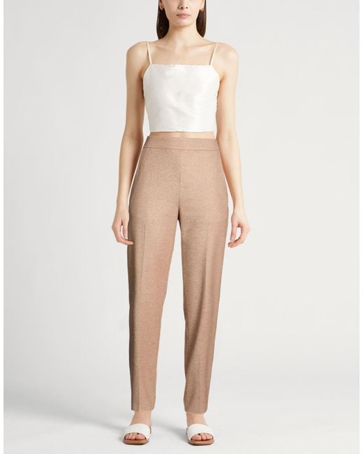 Agnona Natural Pants Wool, Viscose, Elastane