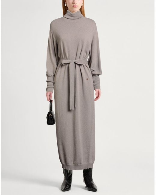 Ottod'Ame Gray Midi Dress Merino Wool, Viscose, Polyamide, Cashmere