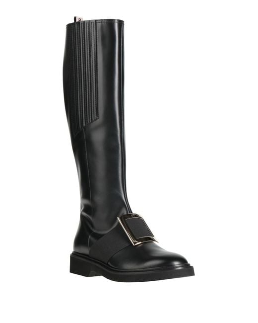 Roger Vivier Black Boot Leather