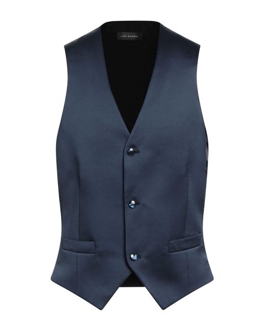 Luigi Bianchi Blue Tailored Vest for men