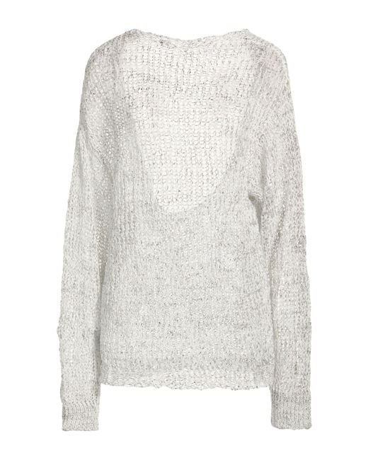 MM6 by Maison Margiela White Sweater Paper, Viscose, Polyamide