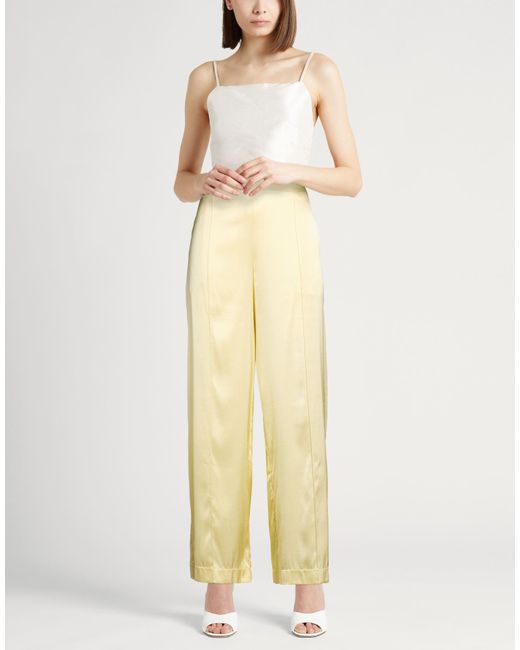 Roberto Collina Yellow Pants Silk, Elastane