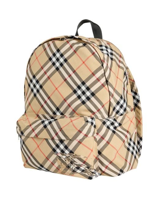 Burberry Natural Sand Backpack Textile Fibers