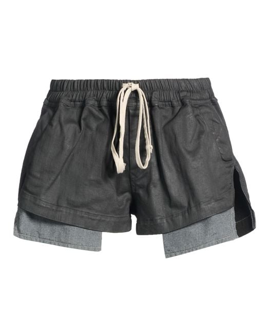 Rick Owens Gray Shorts & Bermuda Shorts Cotton, Elastane