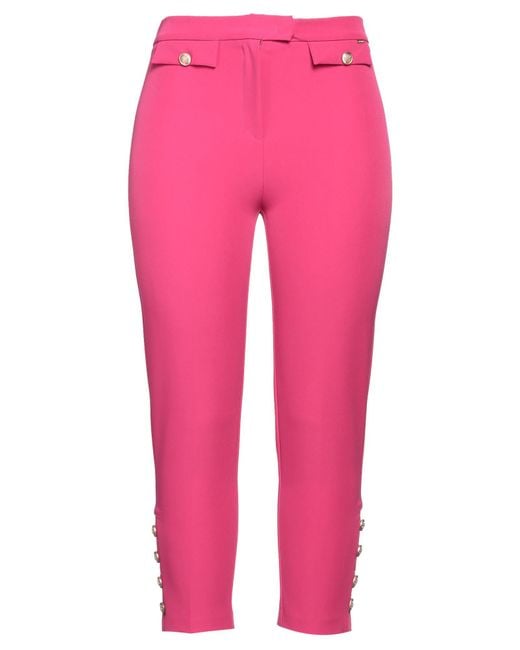 Fracomina Pink Pants Polyester, Elastane