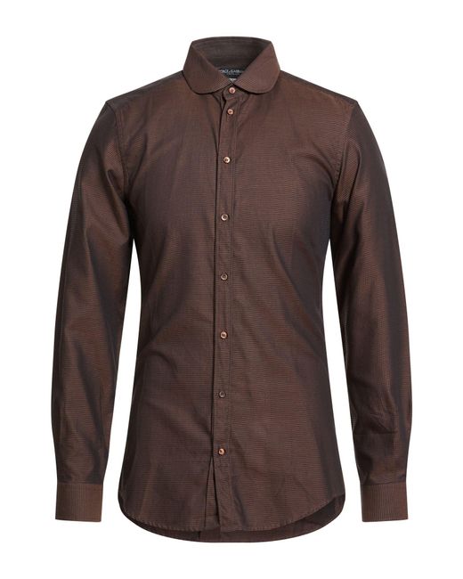 Dolce & Gabbana Brown Shirt Cotton for men