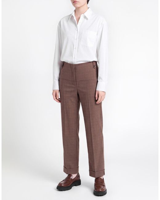 Eleventy Brown Pants Virgin Wool, Elastane