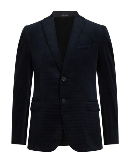 Emporio Armani Blue Midnight Blazer Cotton for men