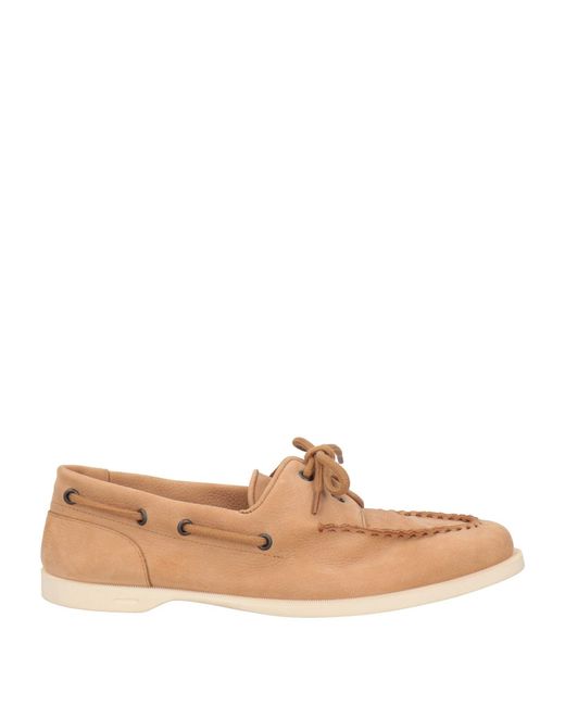 John Lobb White Camel Loafers Leather for men