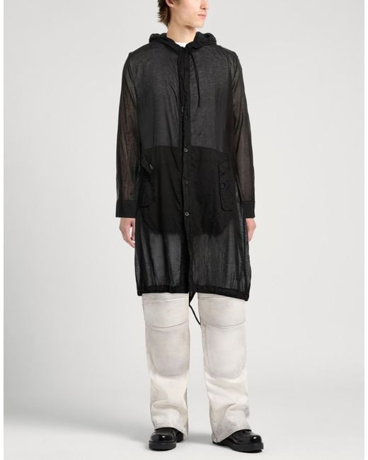 Masnada Black Overcoat & Trench Coat Cotton for men