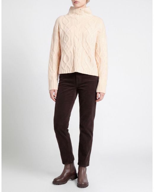 Alpha Studio Natural Cream Turtleneck Wool, Viscose, Polyamide, Cashmere