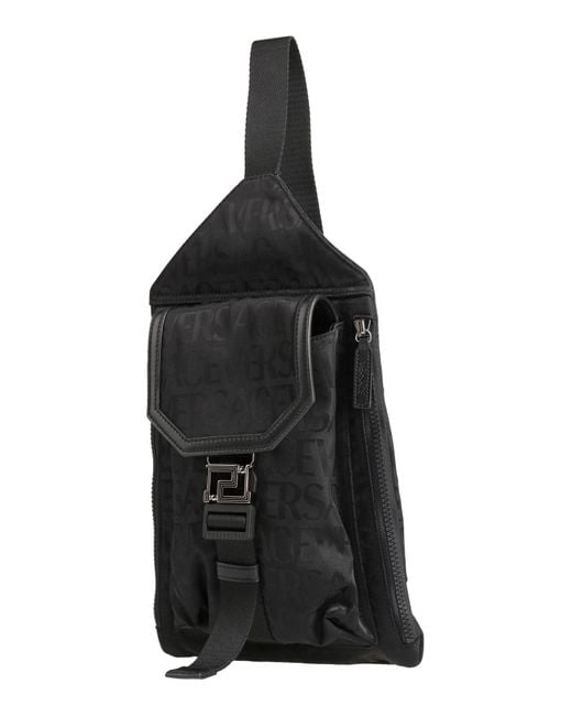 Versace Black Backpack Polyamide, Econyl for men