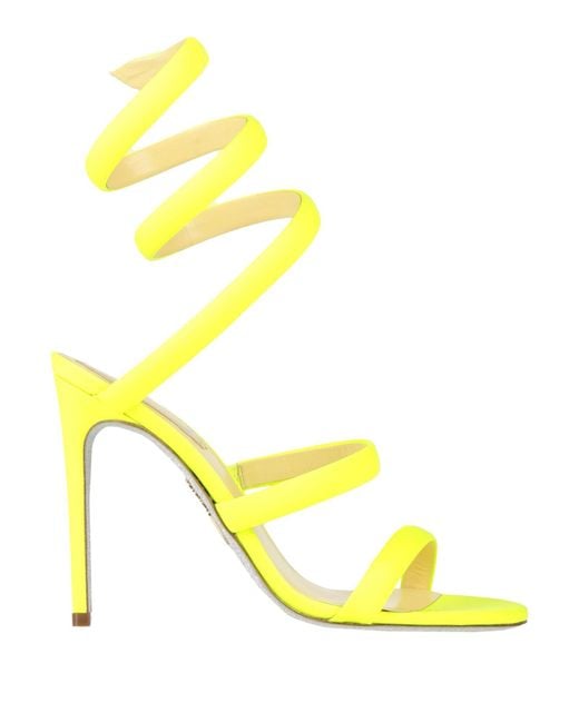 Rene Caovilla Yellow Sandals Calfskin
