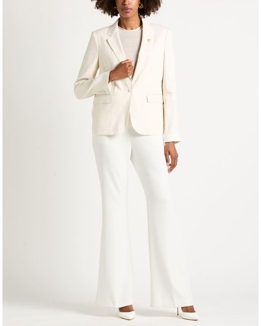 Lardini Natural Cream Blazer Linen, Viscose, Elastane
