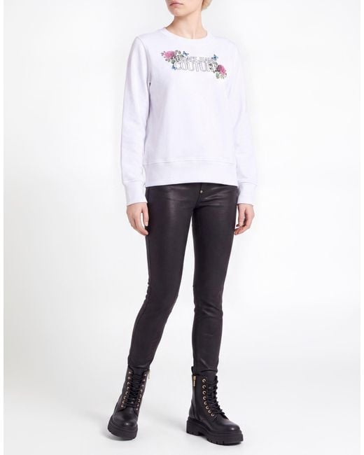 Versace Jeans Couture White Sweatshirt Cotton, Elastane