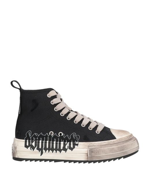 DSquared² Black Sneakers Textile Fibers