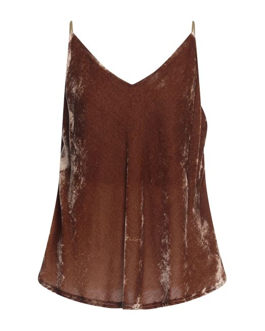 Ottod'Ame Brown Trésor Top Rayon, Polyamide