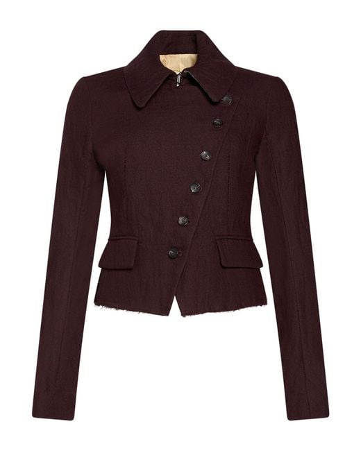 Masnada Purple Jacket Virgin Wool, Cotton, Metal