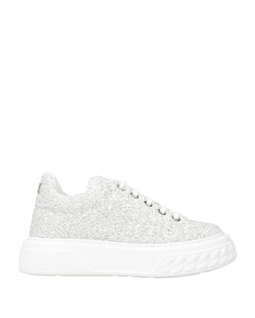 Casadei White Sneakers Textile Fibers