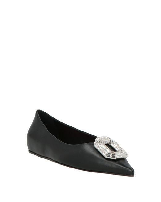 AMINA MUADDI Black Ballet Flats Leather