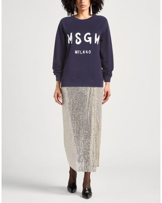MSGM Blue Midnight Sweatshirt Cotton