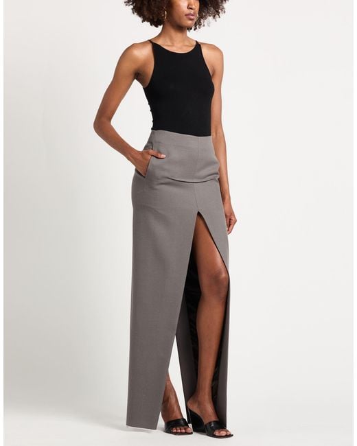 Rick Owens Gray Taupe Maxi Skirt Wool