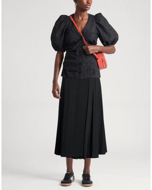 Sandro Black Midi Skirt Polyester