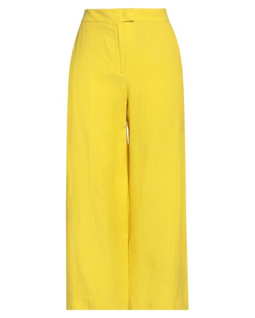 PT Torino Yellow Pants Viscose, Linen