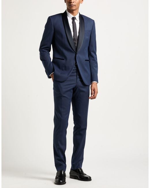 Tombolini Blue Suit Polyester, Viscose, Elastane for men