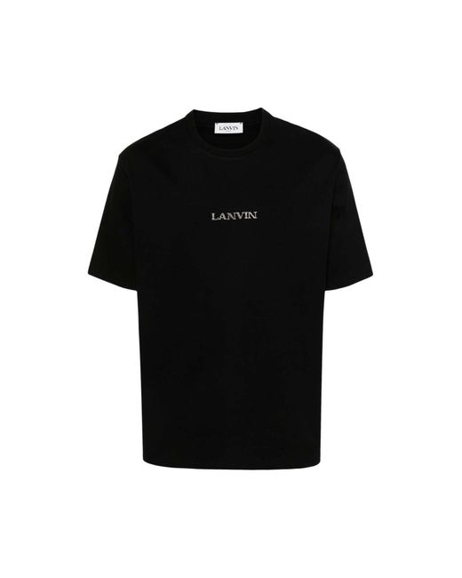 T-Shirt Con Ricamo di Lanvin in Black da Uomo