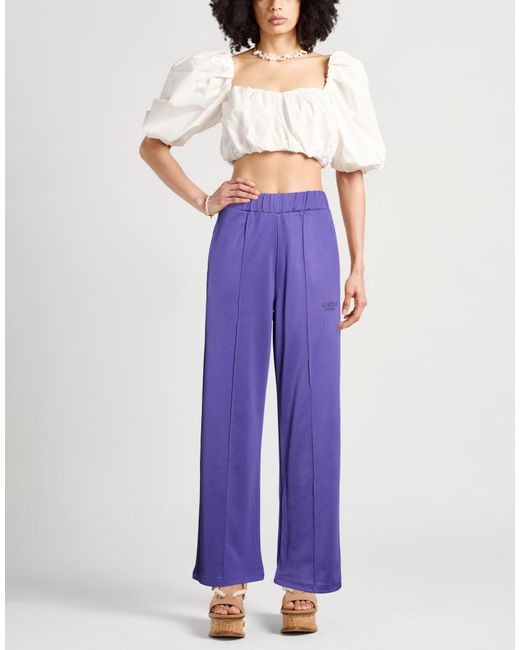 Gaelle Paris Purple Pants Cotton, Polyester