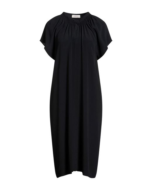 Le Tricot Perugia Black Midi Dress Acetate, Silk