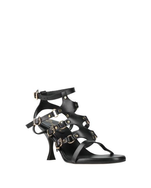 Divine Follie Black Sandals Leather