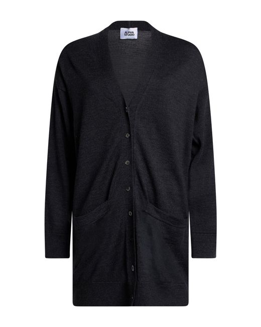 Alpha Studio Blue Cardigan Merino Wool