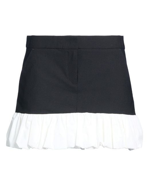 THE GARMENT Black Mini Skirt Polyester, Wool, Elastane