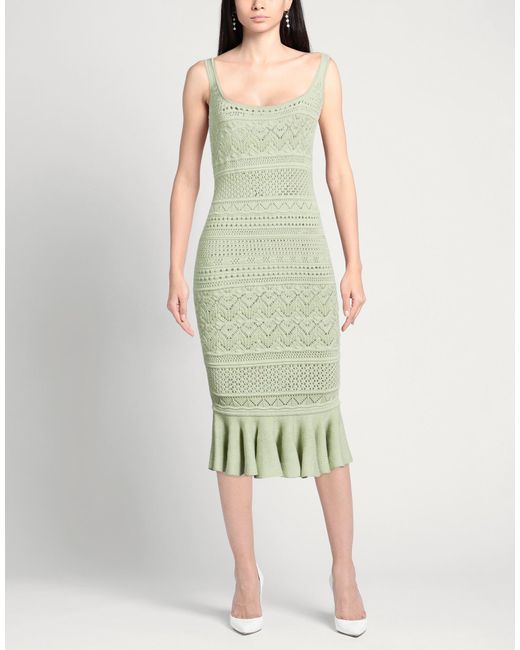 DES_PHEMMES Green Midi Dress