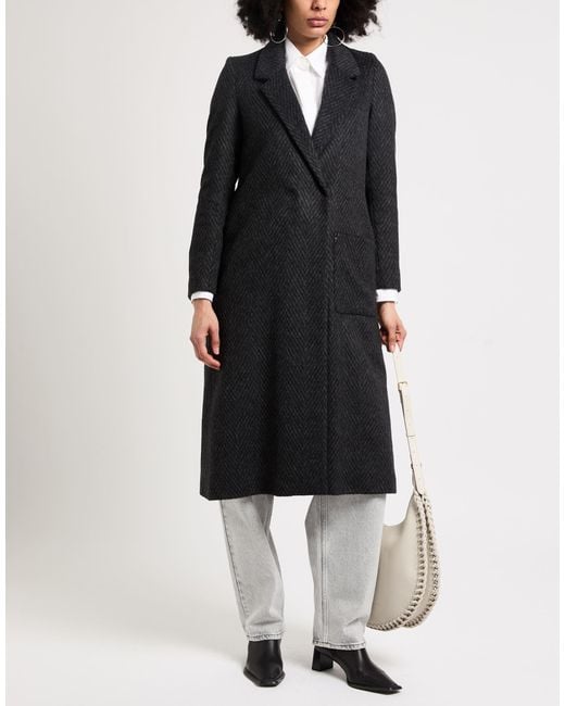 Shirtaporter Black Coat Wool, Polyamide, Polyester