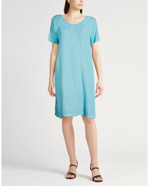 120% Lino Blue Mini Dress