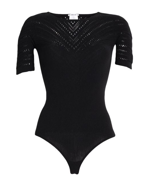 Wolford Black Bodysuit Virgin Wool, Polyamide, Elastane